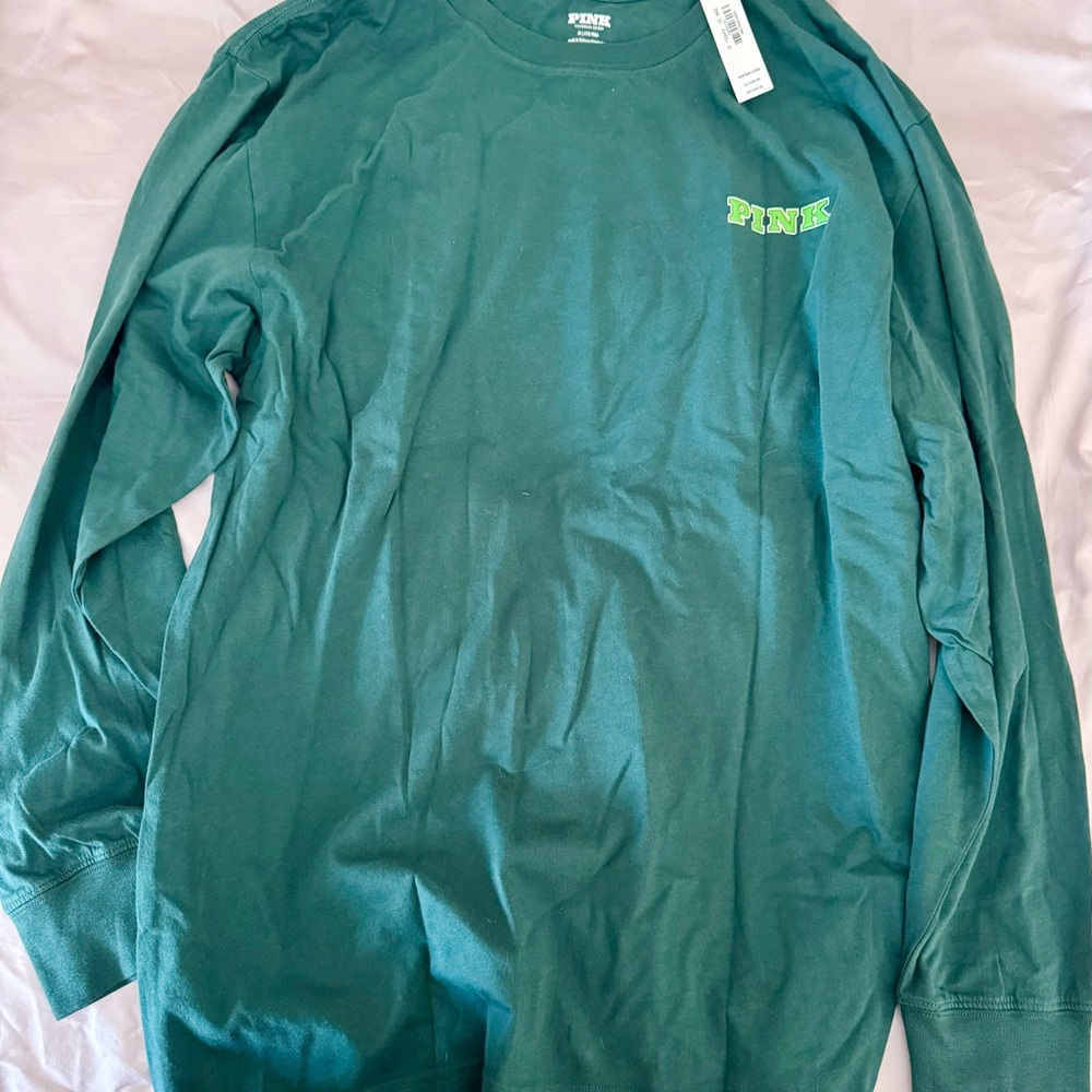 PINK Victoria's Secret Green Long Sleeve Shirt